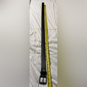 New Mens Black Leather Belt Size 40 fits 38” Waistline. Handmade in USA.